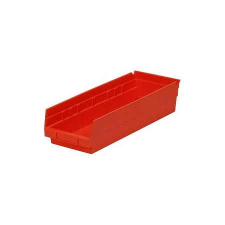 Quantum Storage Systems Shelf Storage Bin, Plastic, Red, 12 PK QSB104RD